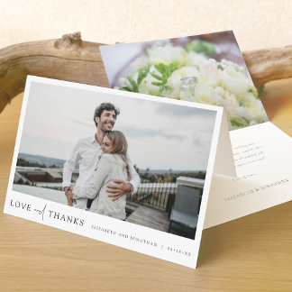 Tarjeta De Agradecimiento Custom Photo Wedding Thank You Card Template