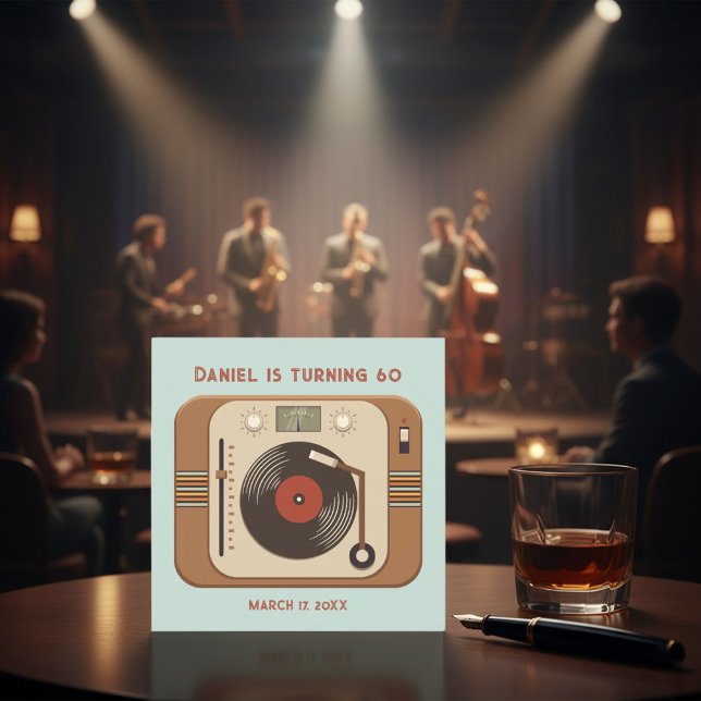 Tarjeta De Agradecimiento Custom Retro Vinyl Party Thank You Card (Subido por el creador)