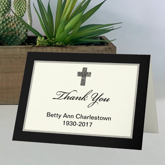 Tarjeta De Agradecimiento Custom Sympathy Thank You Card - Black (Subido por el creador)