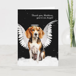 Tarjeta De Agradecimiento Custom Thank You Beagle Angel Dog