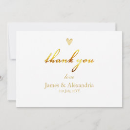 Tarjeta De Agradecimiento Custom Thank You Gold Script