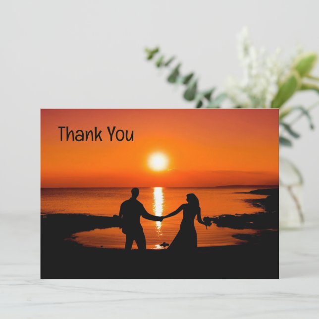 Tarjeta De Agradecimiento Custom Thank You Wedding Photo Thank You Card (Anverso de pie)