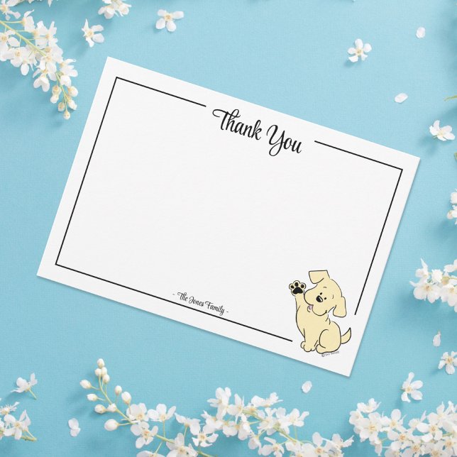 Tarjeta De Agradecimiento Custom Thank You Yellow Lab Puppy Note Card (Subido por el creador)