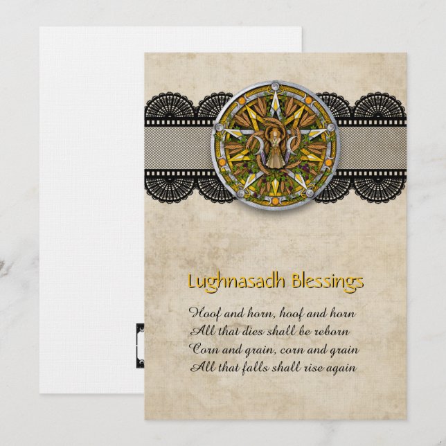 Tarjeta De Agradecimiento Customizable Lughnasadh Lammas Greeting Card (Anverso / Reverso)