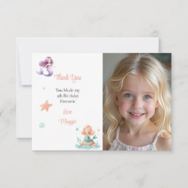Tarjeta De Agradecimiento Customizable Mermaid Birthday Photo