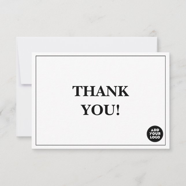 Tarjeta De Agradecimiento Customizable Simple Company Logo Custom Thank You (Anverso)