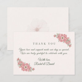 Tarjeta De Agradecimiento Customized Name Blush Floral Garden Wedding Favor