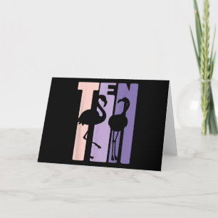 Tarjeta De Agradecimiento Cute 10 cumpleaños regalo I Flamingo I 10 años
