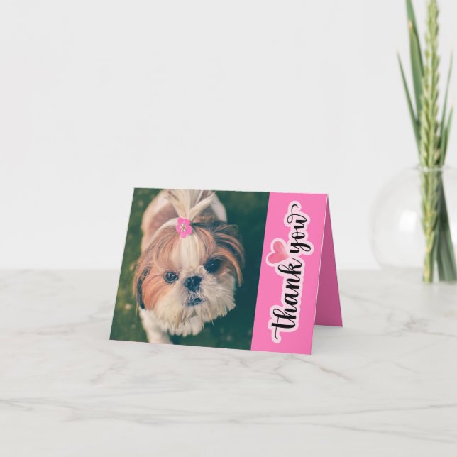 Tarjeta De Agradecimiento Cute Adorable Shih Tzu Mascota Caregiver (Anverso)