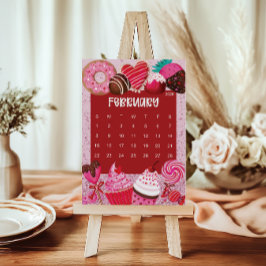 Tarjeta De Agradecimiento Cute and Colorful 2026 Calendar Page - February