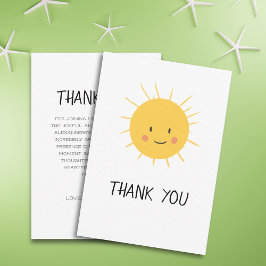 Tarjeta De Agradecimiento Cute Aquí Viene El Baby Shower Del Sol