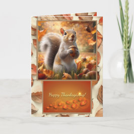 Tarjeta De Agradecimiento Cute Autumn Funny Squirrel Thankending Card