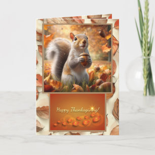 Tarjeta De Agradecimiento Cute Autumn Funny Squirrel Thankending Card