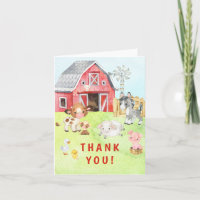 Cute Barnyard Friends Baby Shower Gracias