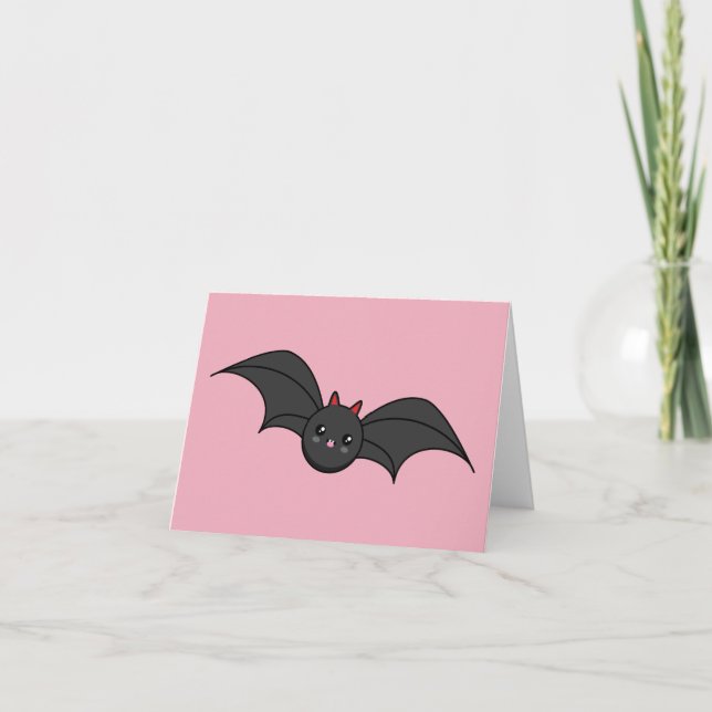 Tarjeta De Agradecimiento Cute Bat (Anverso)