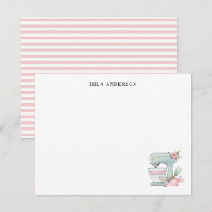 Tarjeta De Agradecimiento Cute batidora de pastel de acuarela plana 