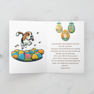 Tarjeta De Agradecimiento Cute Beagle Easter Bunny Wiers