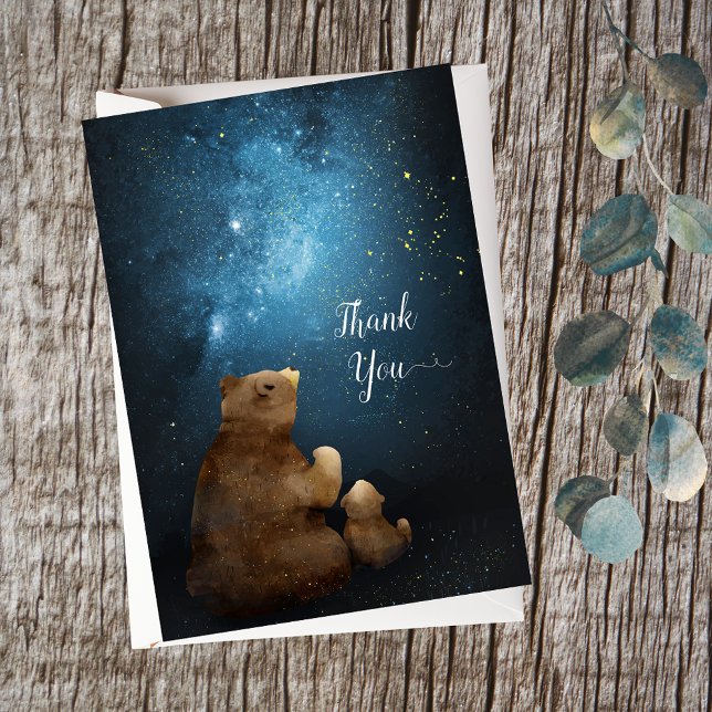 Tarjeta De Agradecimiento Cute Bear Twinkle Twinkle Baby Shower Gracias (Subido por el creador)