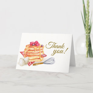 Tarjeta De Agradecimiento Cute Berry Pancake Egg Whisk Brunch Baby Shower
