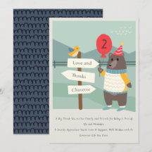 Cute Bird Bear Hito Montaña Cumpleaños De Cualquie