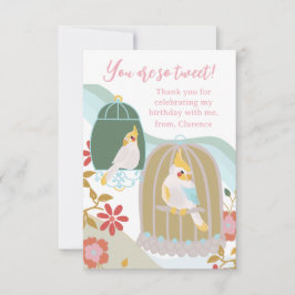 Tarjeta De Agradecimiento Cute Bird Cumpleaños Gracias