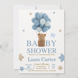 Tarjeta De Agradecimiento Cute Blue Boy Baby Shower Invitation