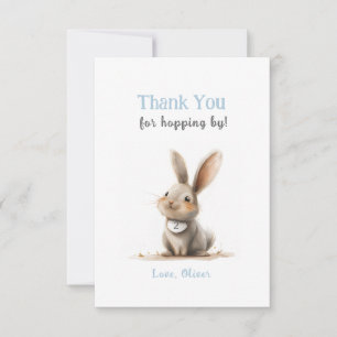 Tarjeta De Agradecimiento Cute Blue Bunny Cumpleaños Gracias Cartas