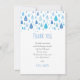 Tarjeta De Agradecimiento Cute Blue Raindrop Baby Shower Gracias Poema (Anverso)