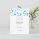Tarjeta De Agradecimiento Cute Blue Raindrop Baby Shower Gracias Poema (Anverso de pie)