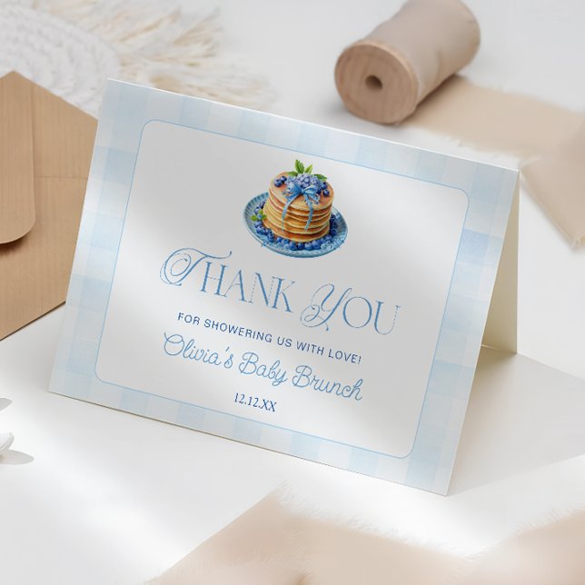 Tarjeta De Agradecimiento Cute Blueberry Baby Brunch Baby Shower Gracias (Subido por el creador)