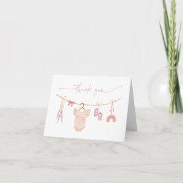 Tarjeta De Agradecimiento Cute Boho Baby Clothesline Baby Shower
