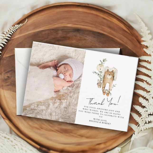 Tarjeta De Agradecimiento Cute Boho Baby Shower Photo Card (Subido por el creador)