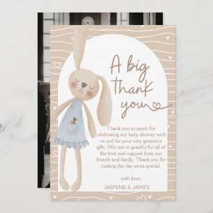 Tarjeta De Agradecimiento Cute Boho Oh Baby Bunny Hearts Baby Shower