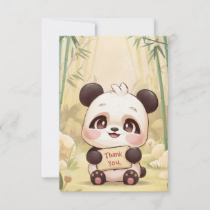 Tarjeta De Agradecimiento Cute Boho Panda
