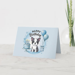 Tarjeta De Agradecimiento Cute Boston Terrier Birthday Card