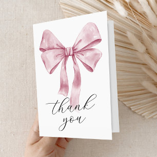 Tarjeta De Agradecimiento Cute Bow Baby Shower