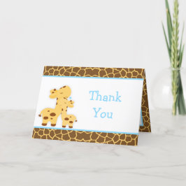 Tarjeta De Agradecimiento Cute Boy Giraffe Baby Shower