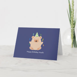 Tarjeta De Agradecimiento Cute Brown Birday Bear