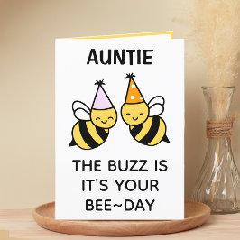 Tarjeta De Agradecimiento Cute Bumblebee Aee Family tía Feliz cumpleaños