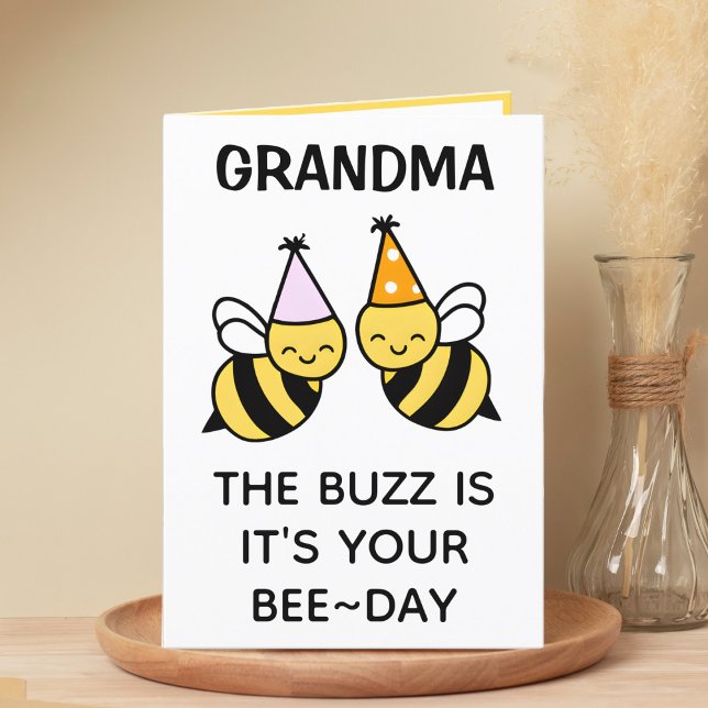 Tarjeta De Agradecimiento Cute Bumblebee Bee Abuela Feliz cumpleaños (cute bee bumblebee birthday card for grandma)