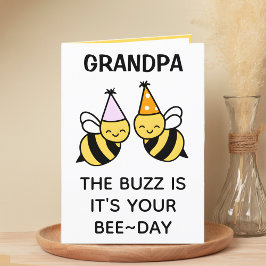 Tarjeta De Agradecimiento Cute Bumblebee Bee Abuelo Feliz cumpleaños
