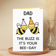 Cute Bumblebee Bee Dad Padre Feliz cumpleaños