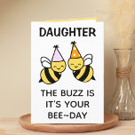 Tarjeta De Agradecimiento Cute Bumblebee Bee Daughter Birday<br><div class="desc">¿Buscando una manera única de expresar tu amor y humor a tu hijo? ¡Nuestra graciosa tarjeta de saludo de toro de abejorro es la elección perfecta para tu hija en su cumpleaños! Personalizar al agregar tu propio mensaje personal. El diseño presenta dos abejas con gorras de cumpleaños rosados y naranjas....</div>