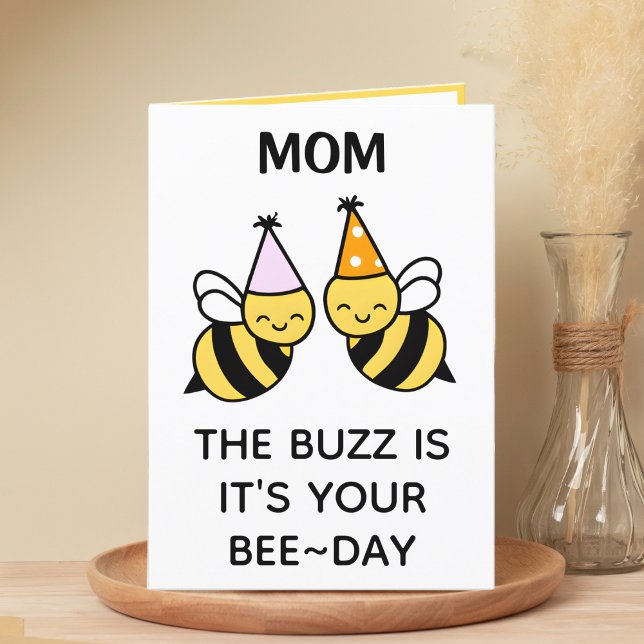 Tarjeta De Agradecimiento Cute Bumblebee Bee Mom Happy Birday (cute bee bumblebee birthday card for mom)