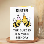 Tarjeta De Agradecimiento Cute Bumblebee Bee Sister Feliz cumpleaños<br><div class="desc">¿Buscando una manera única de expresar tu amor y humor a tu hermano? ¡Nuestra graciosa tarjeta de saludo de toro de abejorro es la elección perfecta para tu hermana en su cumpleaños! Personalizar al agregar tu propio mensaje personal. El diseño presenta dos abejas con gorras de cumpleaños rosados y naranjas....</div>