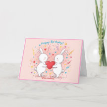 Cute Bunny Birday Card