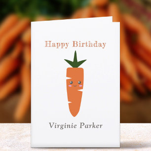 Tarjeta De Agradecimiento Cute Carrot Birthday Card