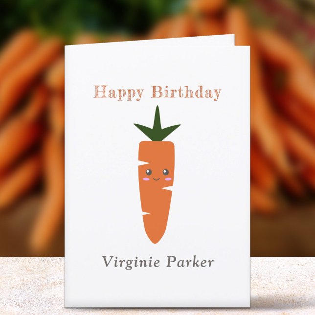 Tarjeta De Agradecimiento Cute Carrot Birthday Card (Cute Carrot Birthday Card )