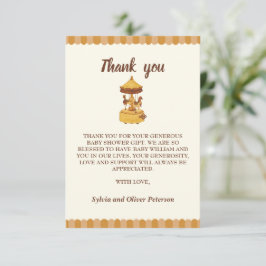 Tarjeta De Agradecimiento Cute carrusel de agua neutra de género ducha de be