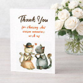 Tarjeta De Agradecimiento Cute Cat Couple Wedding Thank You